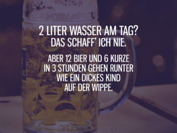 2 Liter Wasser am Tag