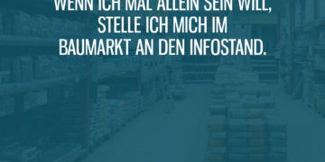 Alleine am Infostand im Baumarkt