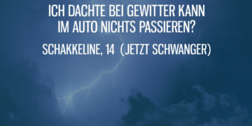 Schakkeline bei Gewitter im Auto