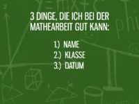 Drei Dinge bei der Mathearbeit