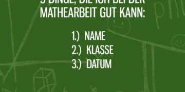Drei Dinge bei der Mathearbeit
