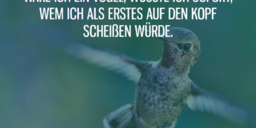 Als Vogel anderen auf den Kopf scheißen