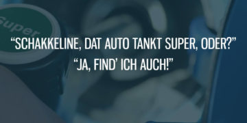 Das Auto tankt Super