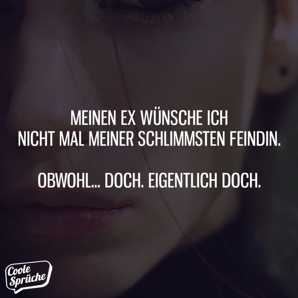 Meinen Ex wünsche ich nicht mal meiner Feindin Coole Sprüche
