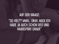 Auf der Waage Deo und Haarspray drauf