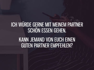 Kann jemand einen guten Partner empfehlen?